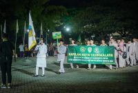 Rombongan kafilah Kota Tasikmalaya saat pawai MTQ di Kabul Bekasi. (Foto: Kominfo)