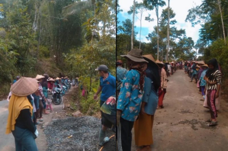 Gotong Royong Warga Kampung Teja Desa Bugeul Kecamatan Ciawi Kabupaten Tasikmalaya.