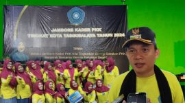 TP PKK Kecamatan Bungursari, grup Citruk raih juara pertama lomba pentas seni 'Gendang Rampak' dalam Jambore PKK Tingkat Kota Tasikmalaya. (Poto: Momon Suparman) 