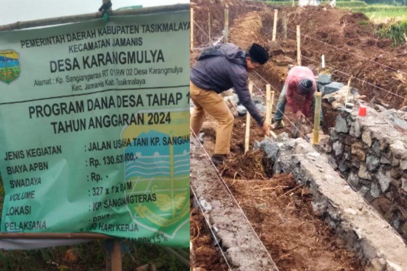 Jalan Usaha Tani di Kampung Sangiangteras Desa Karangmulya Kecamatan Jamanis Kabupaten Tasikmalaya. (Poto: Dudi R)