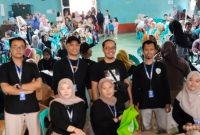 Distribusi Bantuan Pangan untuk Keluarga Rentan Stunting dilanda di GOR Kelurahan Indihiang. (Poto: Momon Suparman)