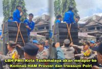 Poto tangkapan layar video saat aksi pada pelantikan anggota DPRD Kota Tasikmalaya, Selasa (03/09/2024).