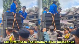 Poto tangkapan layar video saat aksi pada pelantikan anggota DPRD Kota Tasikmalaya, Selasa (03/09/2024).