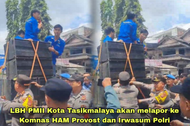 Poto tangkapan layar video saat aksi pada pelantikan anggota DPRD Kota Tasikmalaya, Selasa (03/09/2024).