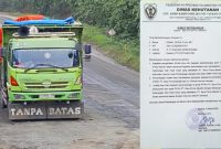 Foto surat keterangan dari kepala KPHL Barito Hilir untuk melegalkan angkutan kayu Log dari PT. BPM