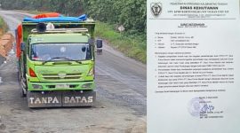 Foto surat keterangan dari kepala KPHL Barito Hilir untuk melegalkan angkutan kayu Log dari PT. BPM