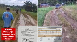 Foto proyek jalan inspeksi pertanian Badampu yang diduga tumpang tindih dengan proyek APBDes desa Pangkan