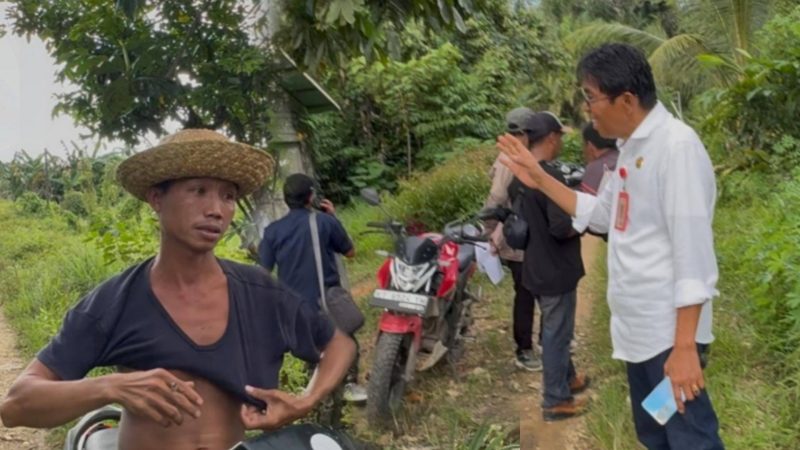 Foto Edianto berdebat dengan Kadis PUPR Bartim Yumail J Paladuk saat kunjungan lapangan