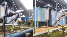 Ket foto : Instalasi Air Minum Milik Perumda Air Minum Tirta Kahuripan Kabupaten Bogor, di Kp Geledug-Desa Barengkok, Kecamatan Leuwiliang. (Photo : Jeffry Sukapura/Tim)