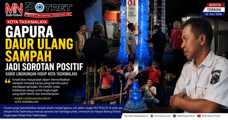 DLH Kota Tasikmalaya Apresiasi Gapura Daur Ulang Karya Warga Kp. Cikiara