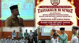 Rampungnya renovasi dudukan kubah menjadi bukti semangat gotong royong warga Cikiara RW 11. Kegiatan juga diisi edukasi perlindungan anak dan perempuan, pencegahan kenakalan remaja hingga santunan anak yatim piatu.