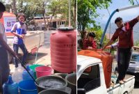Diskominfo Enrekang Turun Langsung Salurkan 1200 Liter Air Untuk Warga