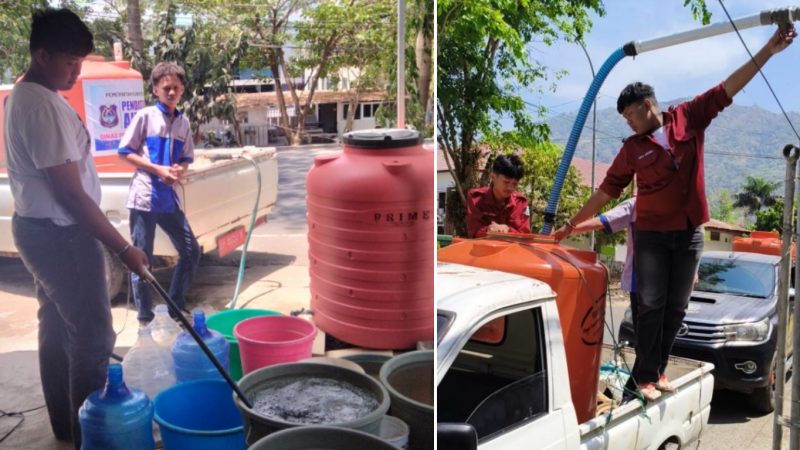 Diskominfo Enrekang Turun Langsung Salurkan 1200 Liter Air Untuk Warga